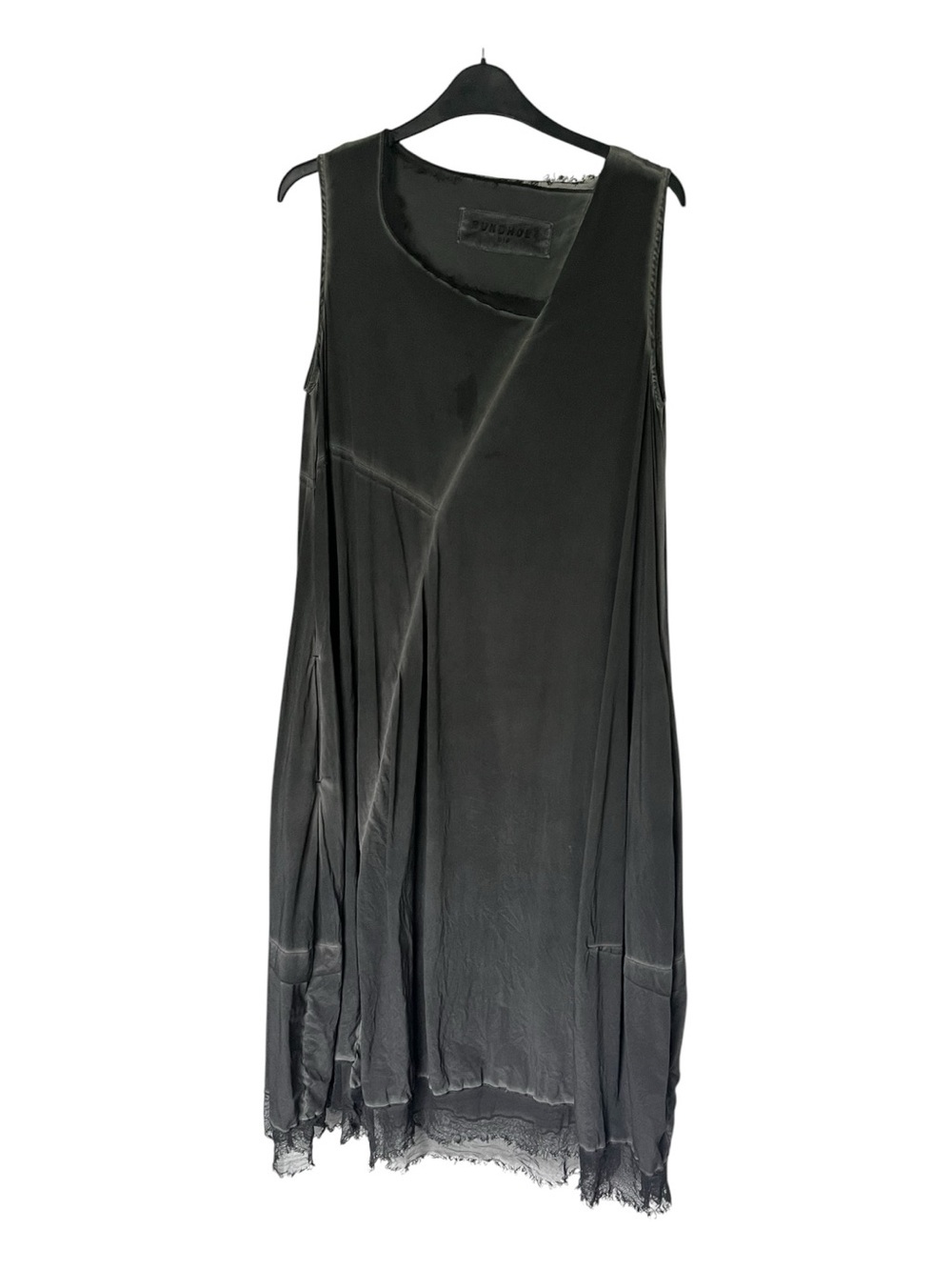 Rundholz Dip Grey Charcoal Black Mesh Silk Cocoon Dress Avant Garde Lagenlook